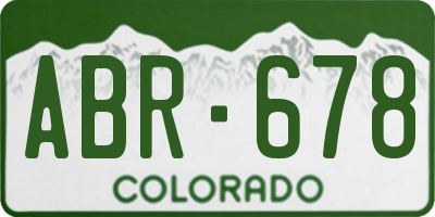 CO license plate ABR678