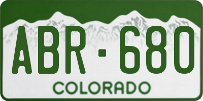 CO license plate ABR680