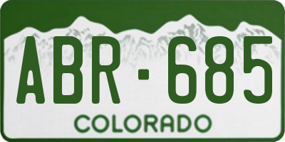 CO license plate ABR685
