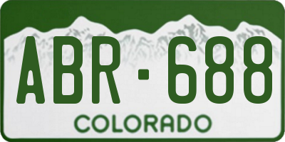 CO license plate ABR688
