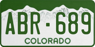 CO license plate ABR689