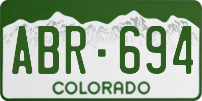 CO license plate ABR694
