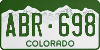 CO license plate ABR698