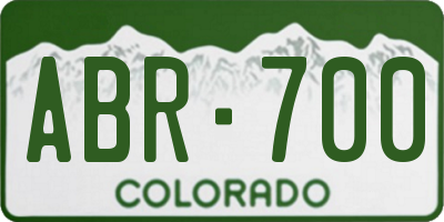 CO license plate ABR700