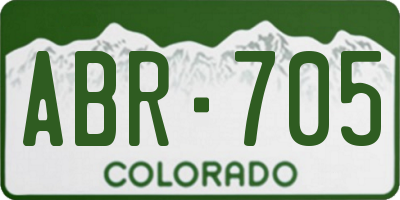 CO license plate ABR705