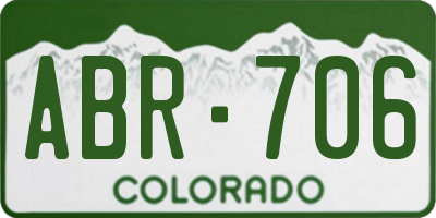 CO license plate ABR706