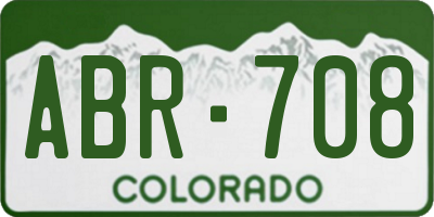 CO license plate ABR708