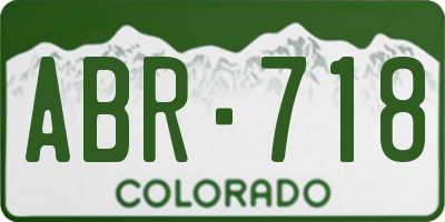 CO license plate ABR718