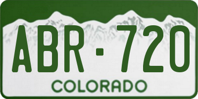 CO license plate ABR720