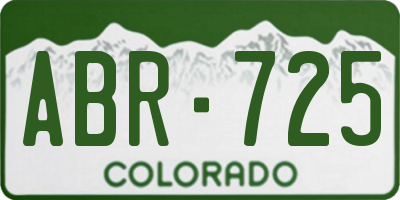 CO license plate ABR725
