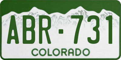 CO license plate ABR731