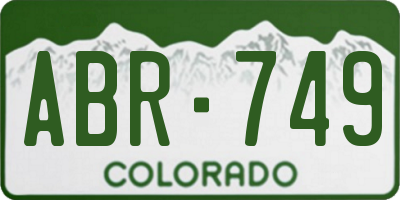 CO license plate ABR749