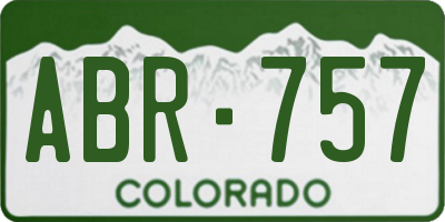 CO license plate ABR757