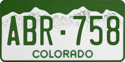CO license plate ABR758