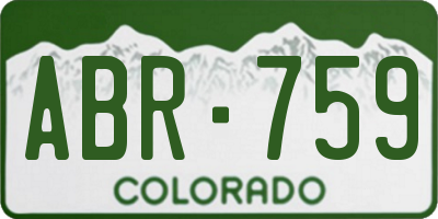 CO license plate ABR759