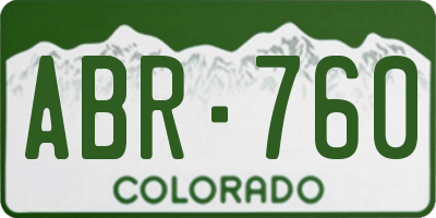 CO license plate ABR760