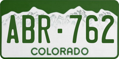 CO license plate ABR762