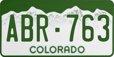 CO license plate ABR763