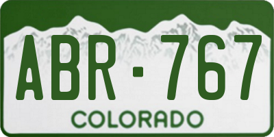CO license plate ABR767