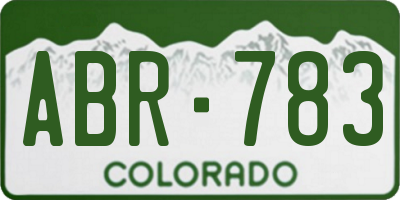 CO license plate ABR783
