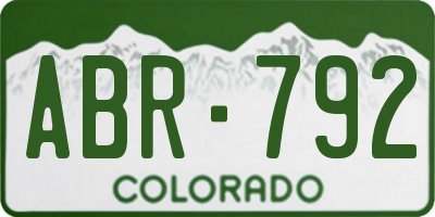 CO license plate ABR792