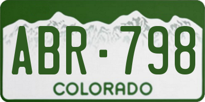 CO license plate ABR798
