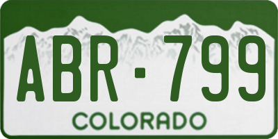 CO license plate ABR799