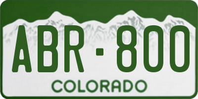 CO license plate ABR800