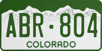 CO license plate ABR804