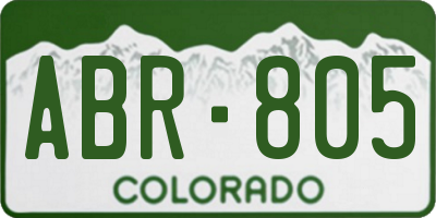 CO license plate ABR805