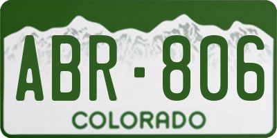 CO license plate ABR806