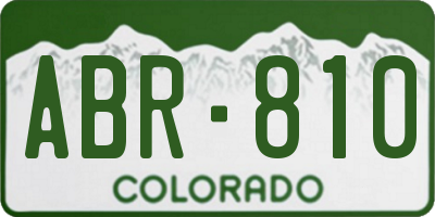 CO license plate ABR810