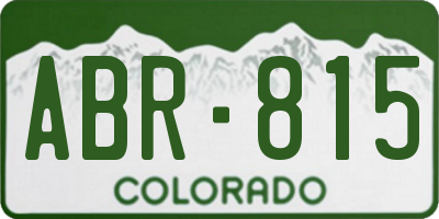 CO license plate ABR815