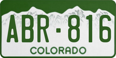 CO license plate ABR816