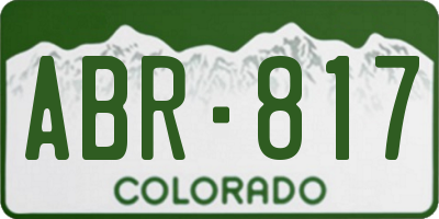 CO license plate ABR817