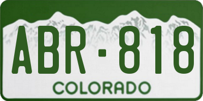 CO license plate ABR818