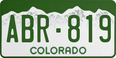 CO license plate ABR819