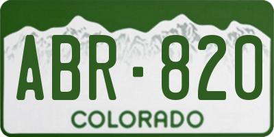 CO license plate ABR820