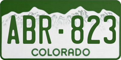 CO license plate ABR823