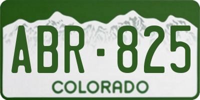 CO license plate ABR825