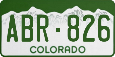 CO license plate ABR826
