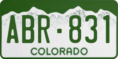 CO license plate ABR831