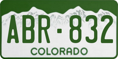 CO license plate ABR832