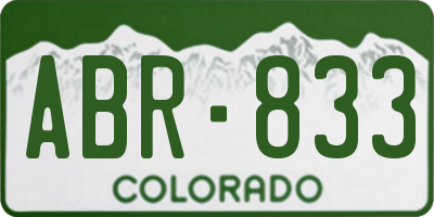 CO license plate ABR833