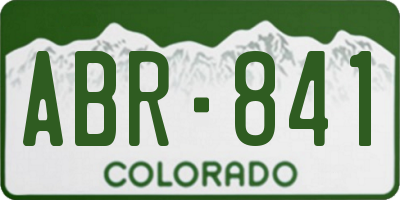 CO license plate ABR841