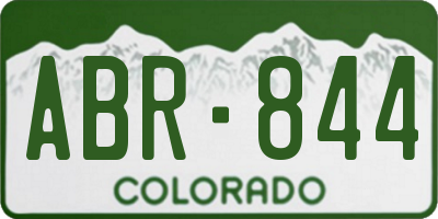 CO license plate ABR844