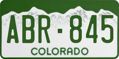 CO license plate ABR845