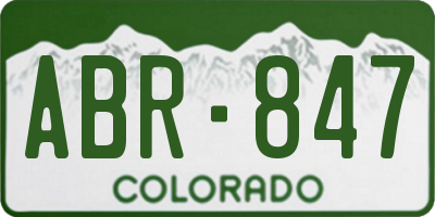 CO license plate ABR847