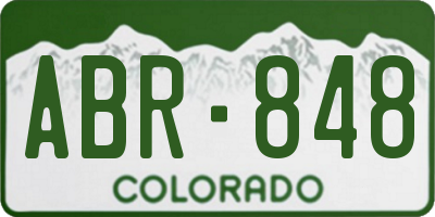 CO license plate ABR848