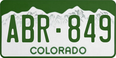 CO license plate ABR849